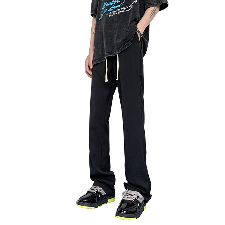 2023美式高街纯黑西海岸小西裤货号K733P50,男装休闲裤,电商A063