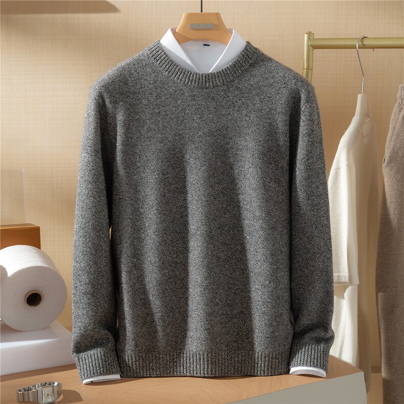 2025年秋季新款百搭花纱平面半高，男装羊绒套衫，澳坤羊绒