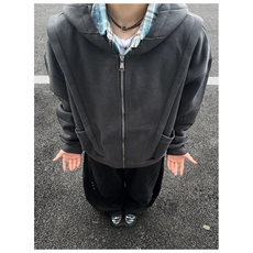 网图重磅全棉420克工装口袋卫衣拼接连帽开衫外套RH5330-P65，男装工装外套，四季星座610B