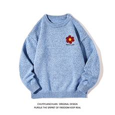 加厚加绒毛衣男大码毛线衣男针织衫M19257-P45加绒款-P65白底，男装针织衫/毛衣，电商A040A