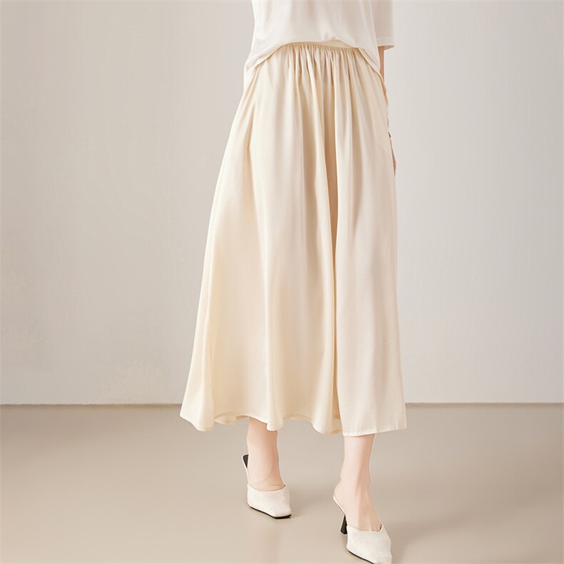 半身裙女2025新款夏季高腰a字显瘦伞裙百褶长裙，女装半身裙，亿美羊绒