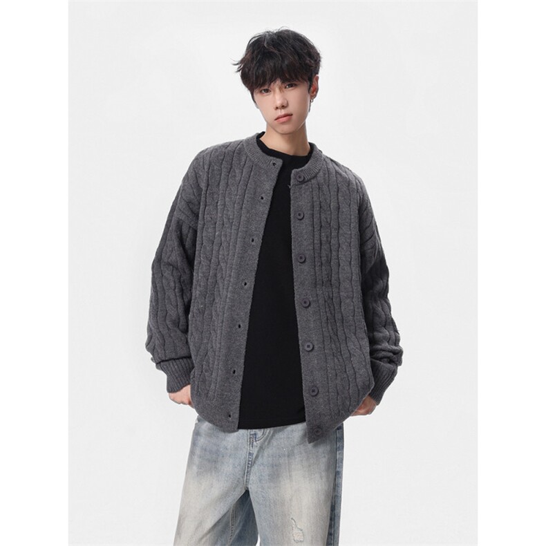 2025麻花纽扣开衫A169-MK2506p65，男装针织衫/毛衣，电商A169