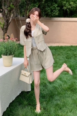 现货！2025年短裤时尚休闲运动套装两件套2C133-9001-P135-K188，女装套装/套裙，2C133