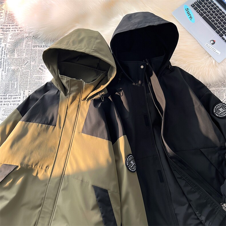 工装夹克男新款秋季男士连帽户外休闲宽松外套潮A266-JK9236-P80，男装夹克，电商A266