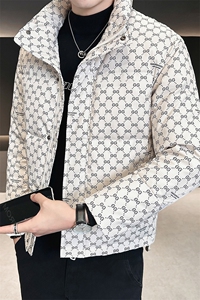 店主风 冬季字母立领羽绒服男保暖外套 标50绒 B328-9901-P185图片