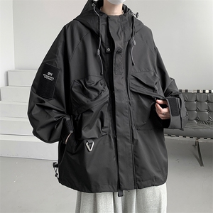 8XL-M特大码冲锋衣防水宽松工装风男夹克外套JK1306P90控118图片