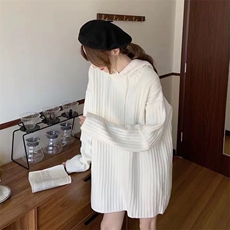 秋冬新款纯色针织长款套头上衣时尚百搭，女装针织衫/毛衣，泰沅羊绒