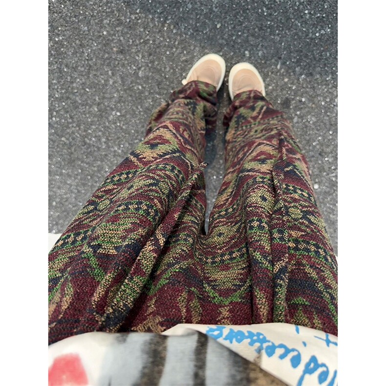 秋季百搭民族风提花呢料宽松新款拖地休闲裤男K5685-特P50控98，男装民族服装，电商A001