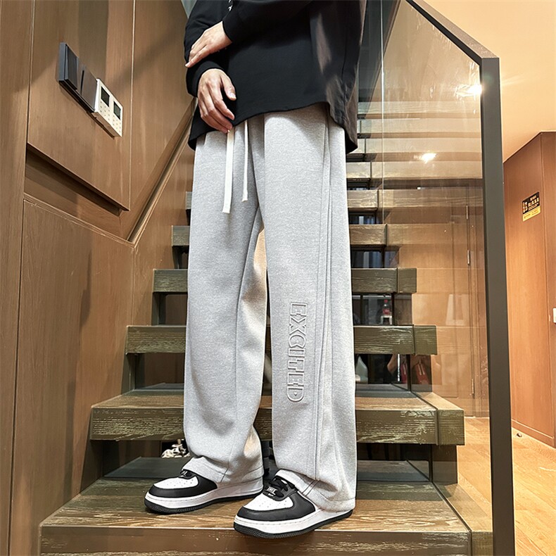 2024青少年男学生春季宽松休闲百搭无束缚亲肤阔腿休闲裤图片