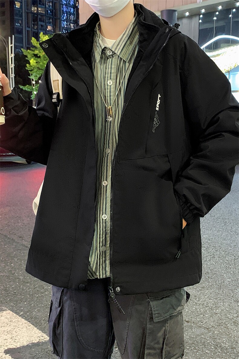 户外三合一拼接冲锋衣宽松百搭防风防水外套夹克男女款1818-P95,男装夹克,电商B306