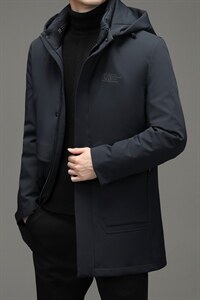 中青年男纯色拆卸帽羽绒服休闲可脱卸内胆爸爸装外套XX2185-P350,男装羽绒服,电商B212（原钱塘6029）