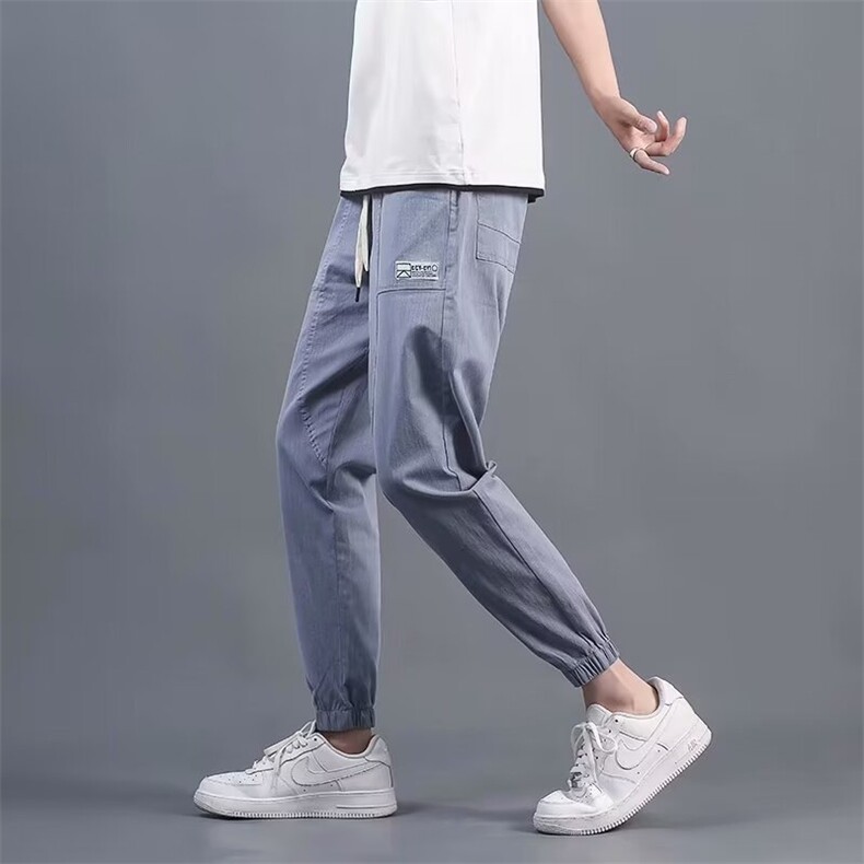 夏季薄款牛仔裤男士2024春秋宽松休闲冰丝束脚九分工装裤706/P36,男装牛仔裤,星座506