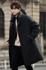 2025新款冬季中长款纯色连帽风衣羽绒服075P510，男装风衣，电商A355（原A415）