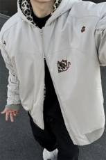 美式复古情侣装豹纹棉服外套保暖潮牌欧美街头秋冬新款棉衣，男装棉衣，星座307A