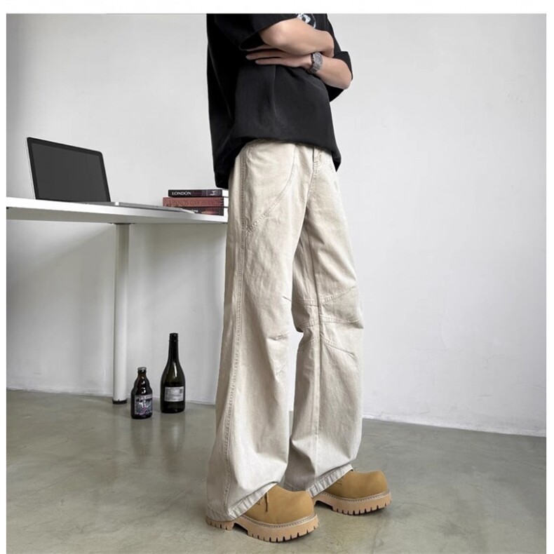 美式工装休闲裤男女男生高级感vibe风cleanfit微喇裤子LA1122-P53,男装工装外套,星座1008