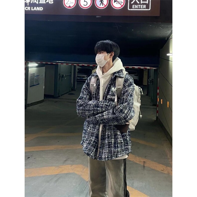 【有货】cleanfit蓝色小香风外套男高级感痞帅夹克W1042LL-特P58,男装夹克,星座1007（原301D）
