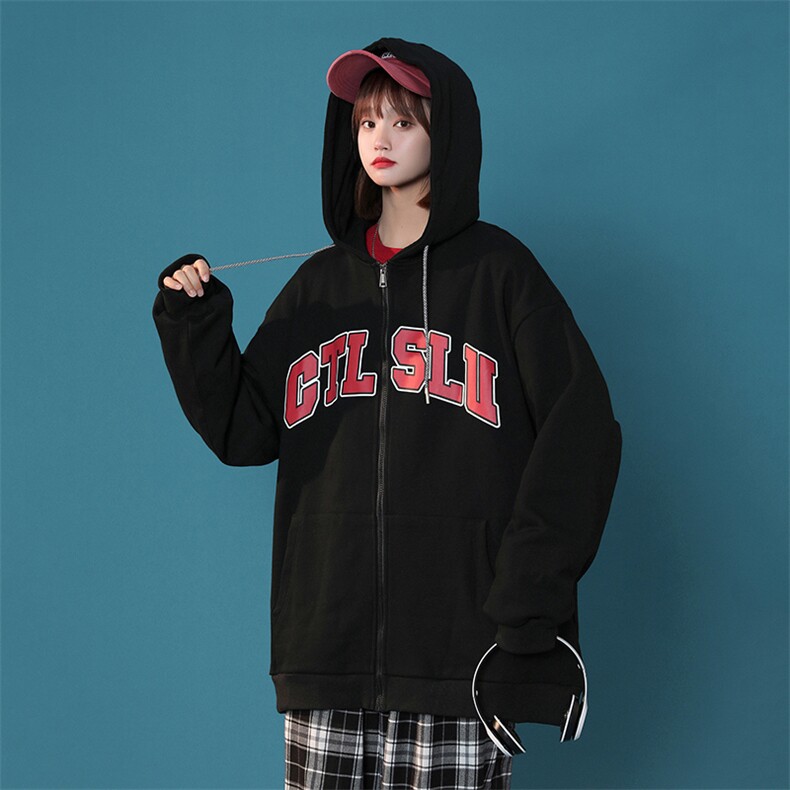 HC880TP55控价78连帽卫衣男女外套情侣中性风印花开衫上衣,男装卫衣,电商A102-1
