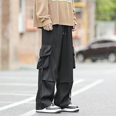 美式复古工装牛仔裤大码胖辣妹高腰宽松阔腿多巴胺裤子，男装休闲裤，星座716-2