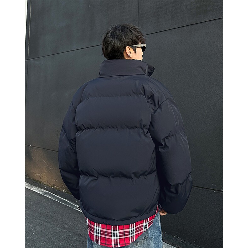新款简约慵懒文艺时尚ins气质厚款冬季假两件格子美式潮流MY6625,男装棉衣,星座302B
