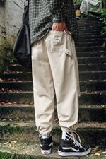 2021春秋季新日系四眼井大码宽松男束脚松紧腰休闲长裤K236-P40，男装休闲裤，电商A001