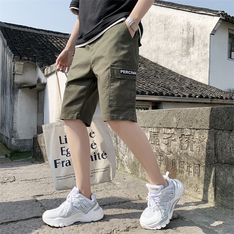 工装休闲短裤男潮牌ins潮流五分裤夏季中裤宽松薄款马裤S501,男装休闲裤,星座509