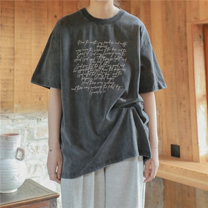 814-1-T4805-P55 69 美式做旧水洗短袖T恤（280克棉）图片