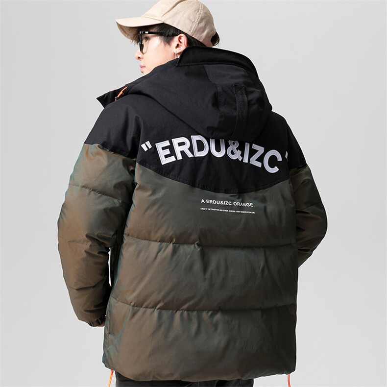 冬季90白鸭绒宽松保暖羽绒服休闲连帽渐变羽绒外套2707-P190,男装羽绒服,电商B306