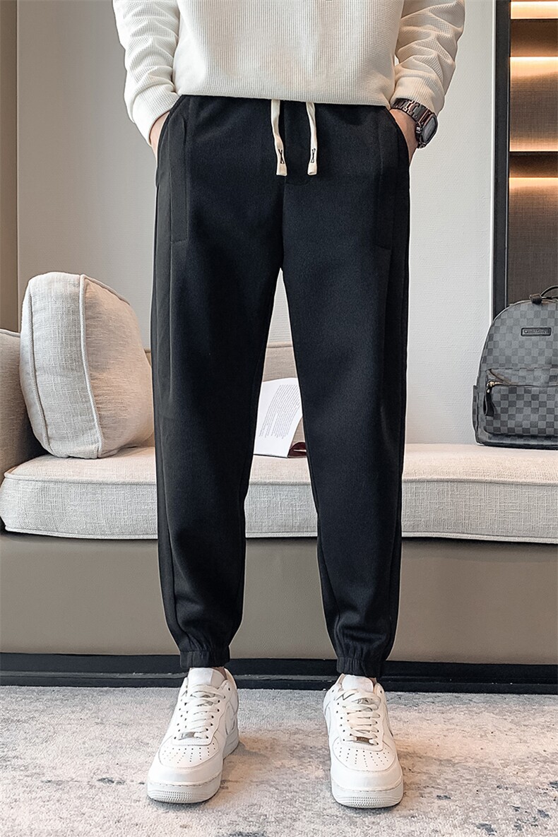 秋季新款卫裤高品质加厚纯色休闲裤男宽松大码运动裤潮901K11p45,男装休闲裤,星座901