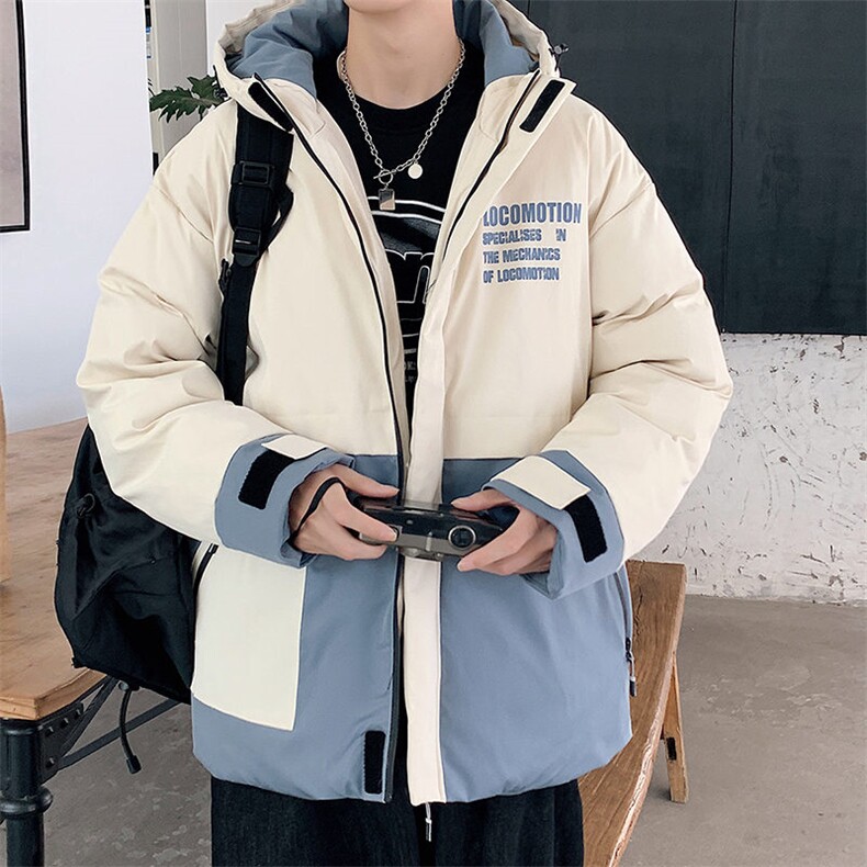 中性风连帽撞色棉服冬季cityboy加厚棉衣男女同款M8884-P95,男装棉衣,星座717