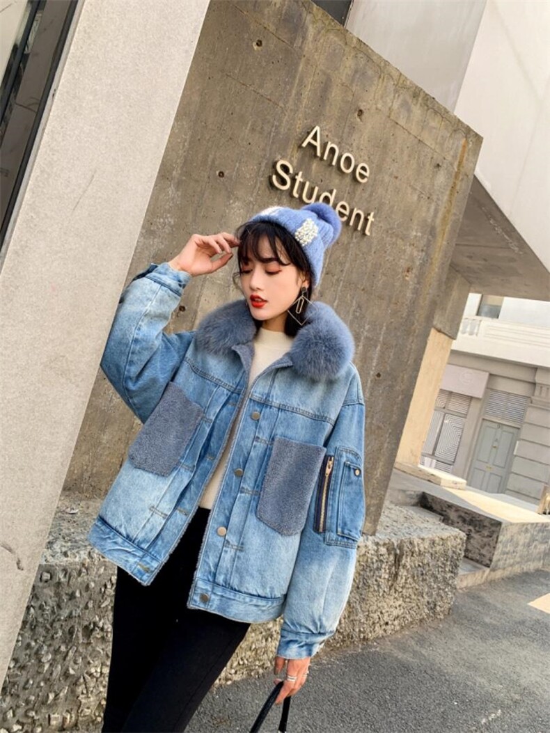 2021冬牛仔派克，女装，雪儿诱惑