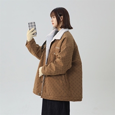 羊羔绒外套男女同款冬季加绒加厚棉服美式高街棉袄A170-M882TP100，男装棉衣，电商A170