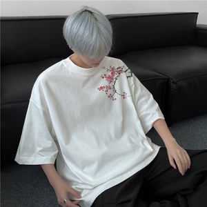 抖音品质直播得物风新中式印花短袖T恤dcm295-特批20控38图片