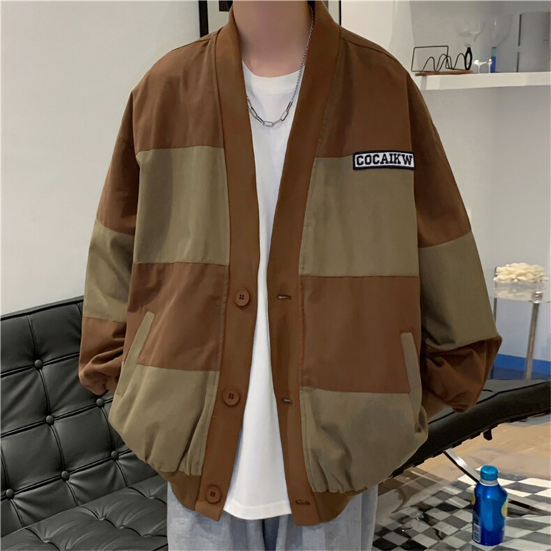 日系复古夹克男ins春秋美式街头港风潮宽松拼色棒球外套J8540-p55,男装夹克,星座1008