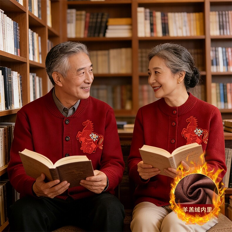 2025时尚百搭通勤简约休闲本命年开衫,女装中老年女装,衣恋羊绒