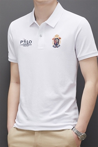 中年男装POLO衫男短袖翻领宽松2023夏季新款时尚休闲简约纯棉夏装图片