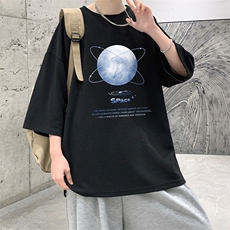 Q11241-P30春夏季七分袖t恤男大码五分袖男短袖中袖大皂风，男装T恤，电商A040