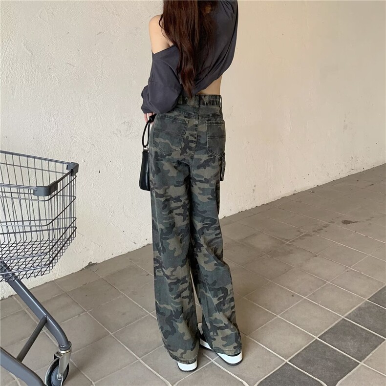 牛仔裤男女迷彩简约拉链文艺流行新款潮流直筒裤N6320P43,男装牛仔裤,星座1116-2
