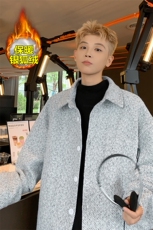 冬季潮流加绒加厚宽松小香风翻领夹克外套J2655J加绒-特P55，男装夹克，电商A001-1
