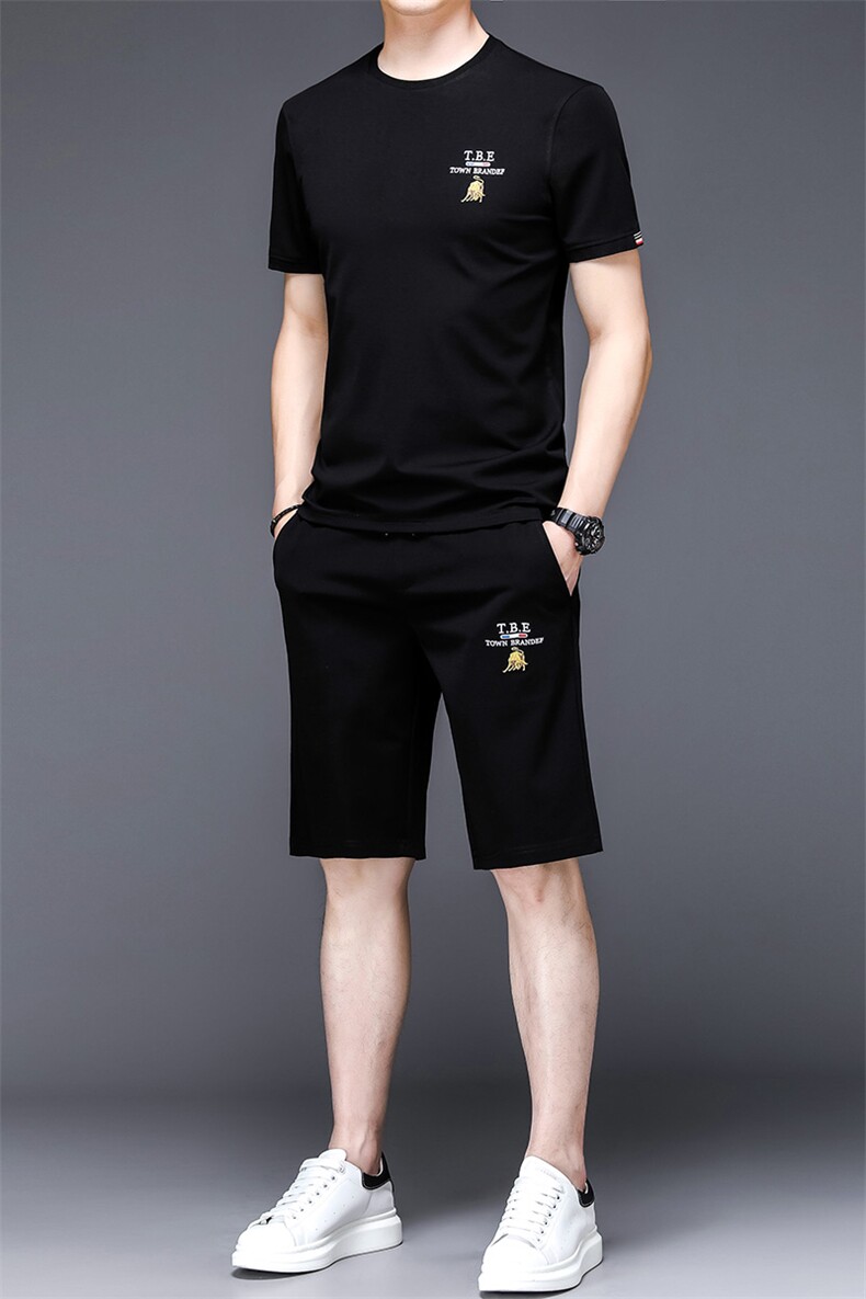中老年运动套装男夏季2023新款中年商务休闲宽松男士三件套男装,男装休闲套装,电商B212（原钱塘6029）