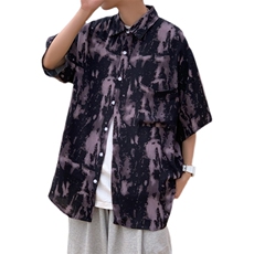 夏季新款宽松防晒男士短袖衬衣休闲衬衫A158-CS611-P45，男装衬衫，电商A158-1