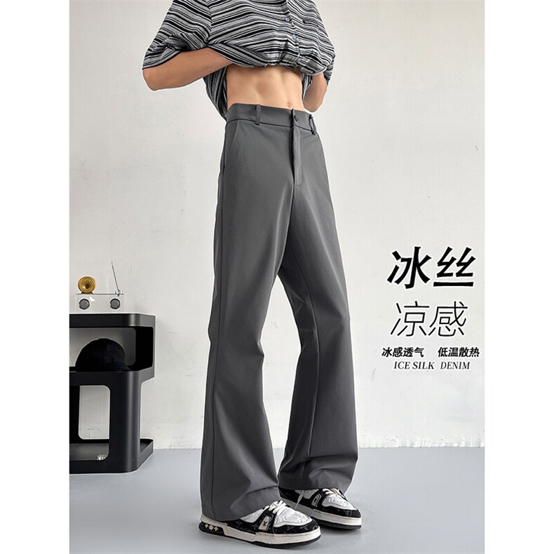 2026 春季新款 内景大码弹力微喇冰丝西裤M-5XL HK25341-特P30图片