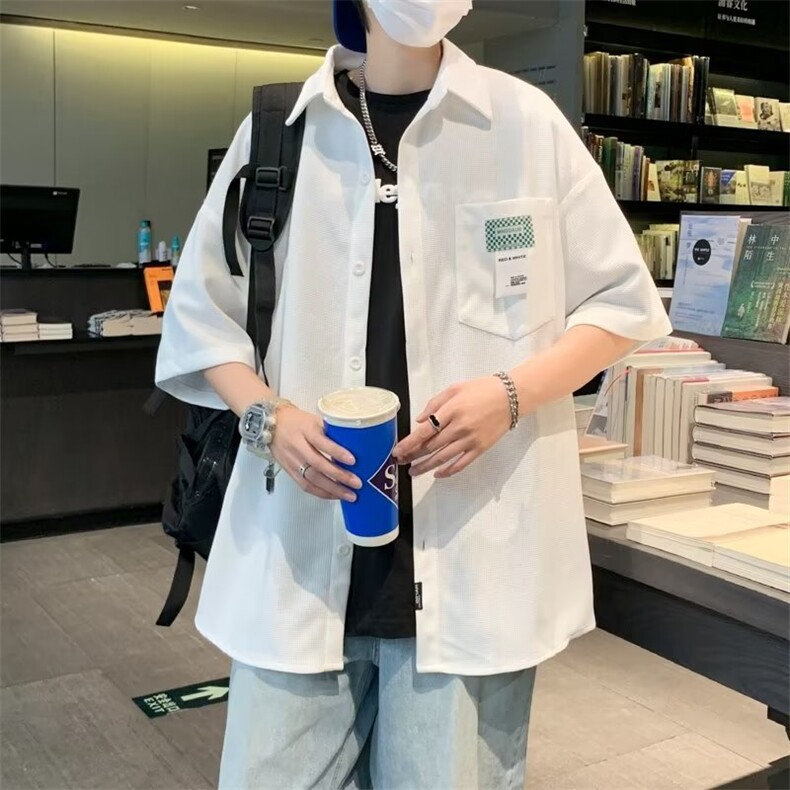 夏季短袖衬衫华夫格衬衫C3001P30,男装衬衫,星座1116-2
