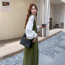 慵懒风针织罩衫套装女2025秋新款超好看独特漂亮减龄连衣裙两件套，女装套装/套裙，2C217