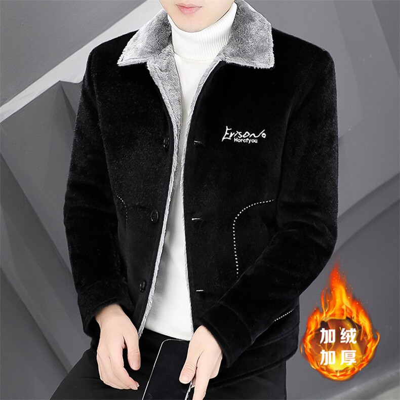 M901-P130秋冬款宽松金貂绒呢子风衣男装加厚短款毛呢刺绣外套，男装风衣，星座507A（原星座306B-2）