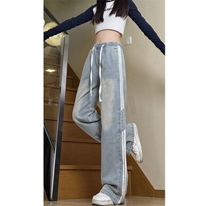 611-3BK19特批P45美式cleanfit条纹裤子直筒男女3牛仔裤