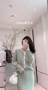现货气质显瘦小香风外套 粉 白 SM图片