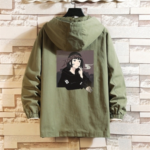 JK41122-P85 加棉款-P115 纯棉连帽夹克男士大码工装夹克男 砖墙图片