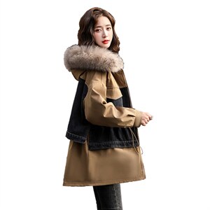 派克服女中长款冬装2024年新款今年流行加厚加绒棉袄外套冬季图片