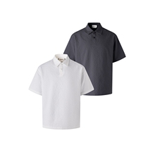 3D图美式速干透气泡泡纱短袖polo衫翻领T恤上衣男H1097特P28，男装Polo衫，电商A341