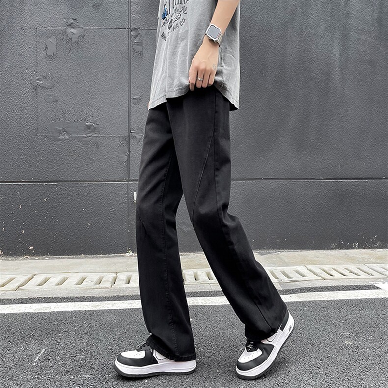 美式复古高街牛仔裤男夏季潮牌水洗做旧宽松直筒休闲裤子C400-P45,男装休闲裤,星座1008